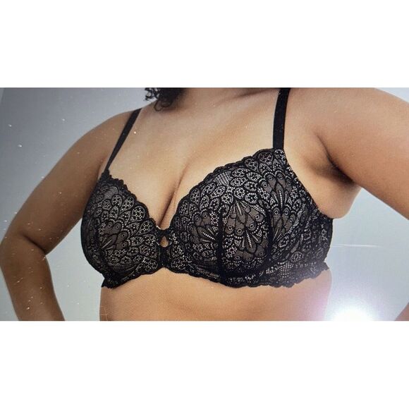 TORRID Curve Perfect T-shirt Bra 15568051 Rich Black Roebuck Beige‎ Size 38DD - Picture 1 of 6